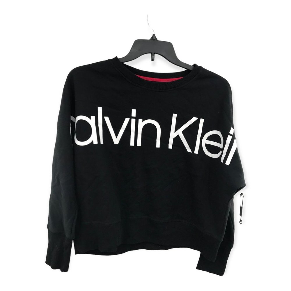 Calvin Klein Performance Womens M Black Long Sleeve Workout Athletic Top Shirt